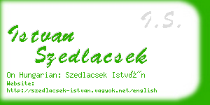 istvan szedlacsek business card